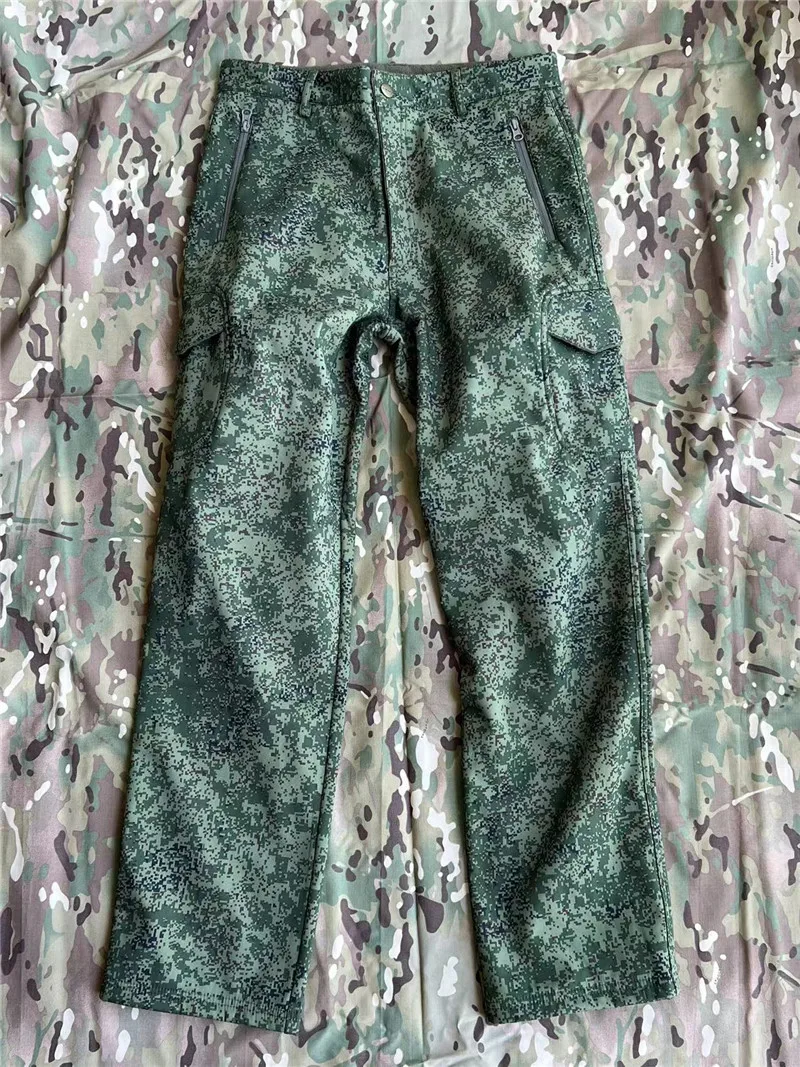 EMR Green Jungle Camouflage Fleece Softshell Hose Herbst Winter Taktische Hose Outdoor Kälteschutz Wärme – Detail 9