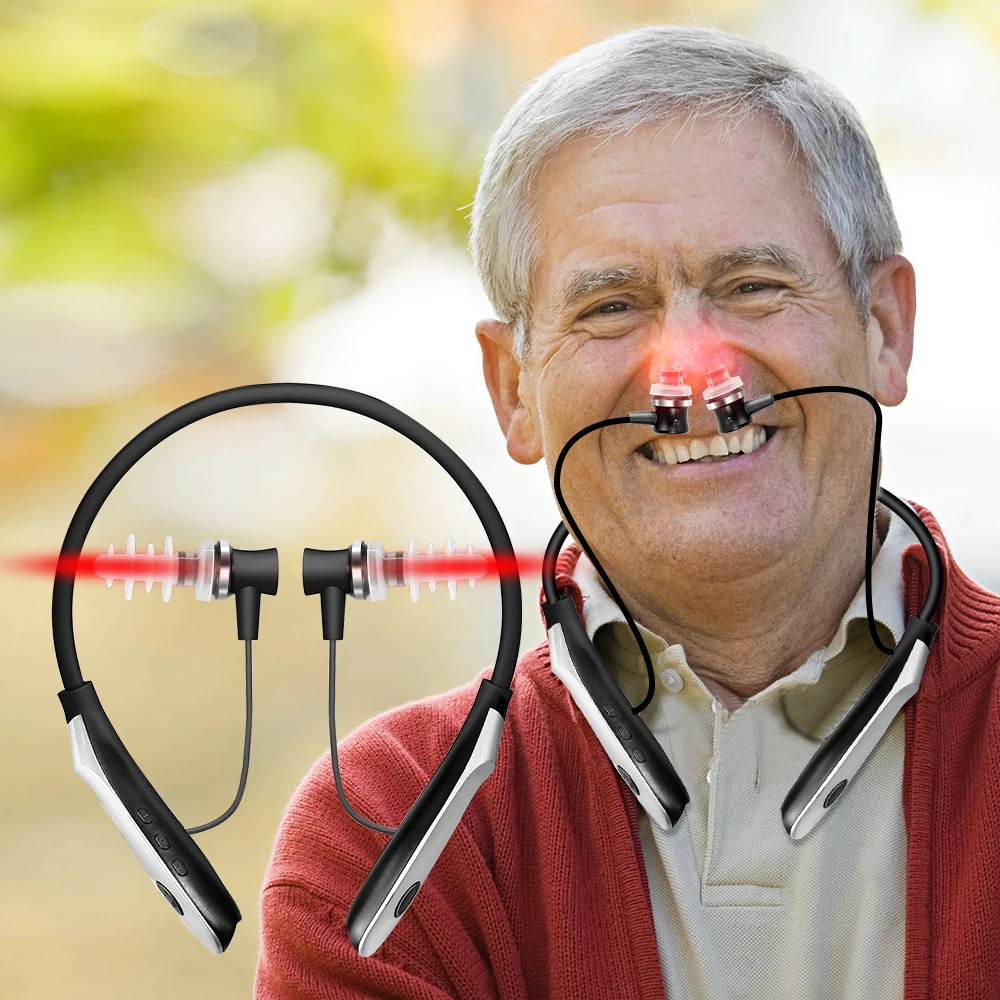 Tinnitus Ear Laser Therapy Rechargeable Neck-hanging 650nm Red Light Rhinitis Nasal Treatment Ear Nose LLLT Physiotherapy Health