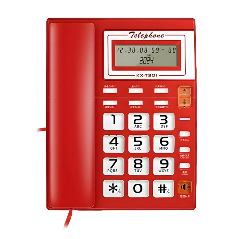 Description Picture 5 of itemCorded Landline Phone Big Button Landline Phones with Caller Identification Fixed Telephone for Office Hotel Reception
