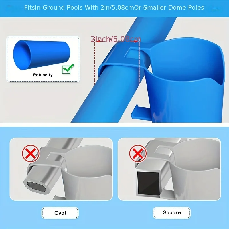 Poolside Cup Holders for Above Ground Swimming Pools Pool Cup Holder for Refreshing Drinks Bottle Round Top Bar Easy to Use