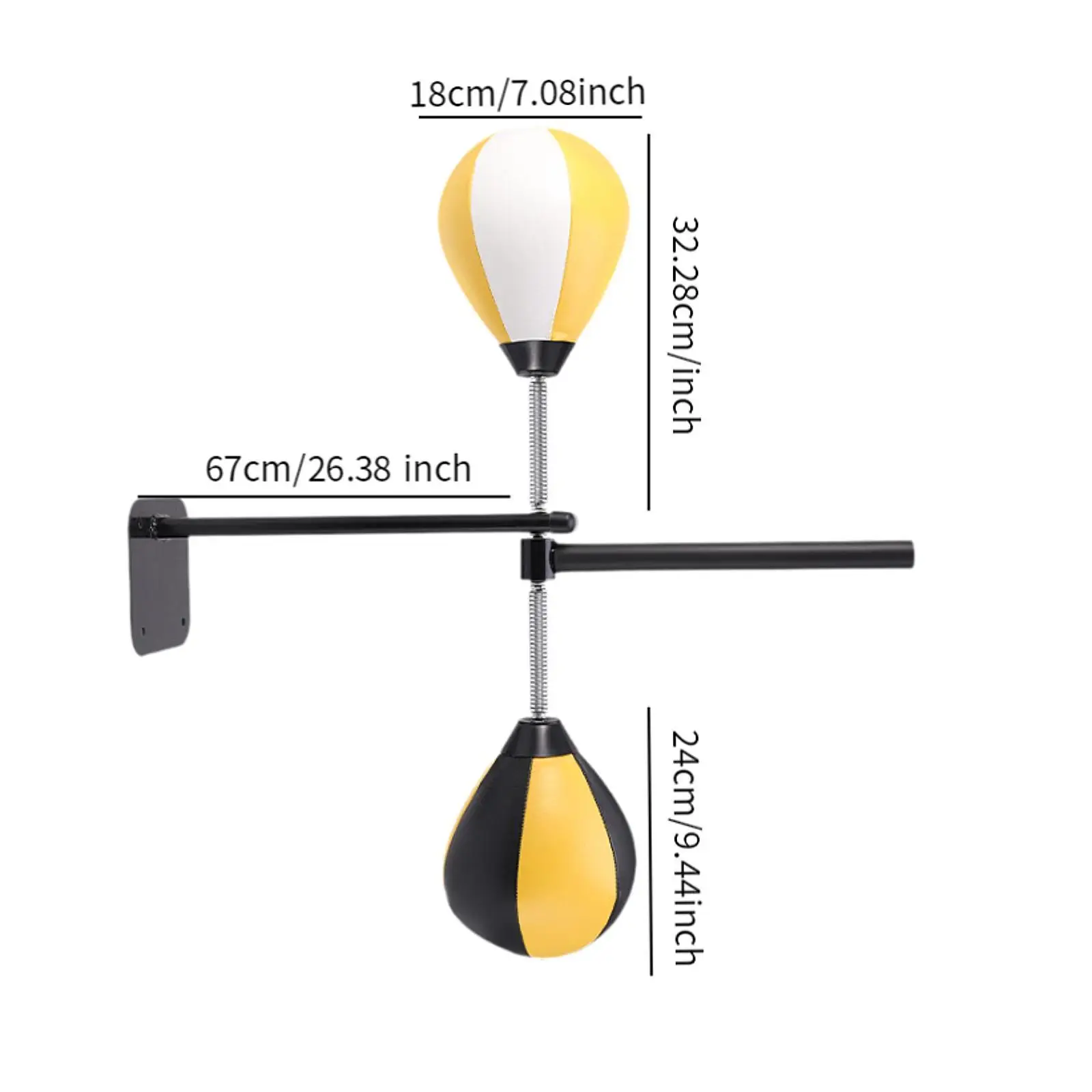 Boxing Bar Wall Mounted Mma Speed Trainer Adjustable Height Reflex Ball for Kids Adults Punch Target 2Pcs Speed Ball