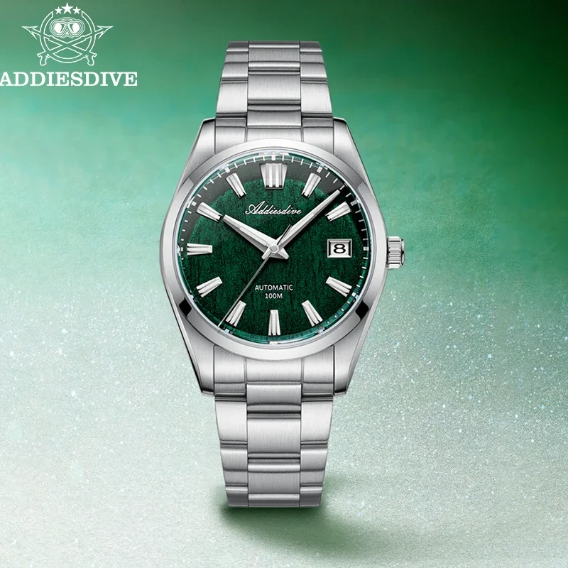 New ADDIESDIVE AD2075 NH35 Automatic Watch 100M Waterproof Sapphire Glass Stainless Steel Dive Mechanical Watches For Men