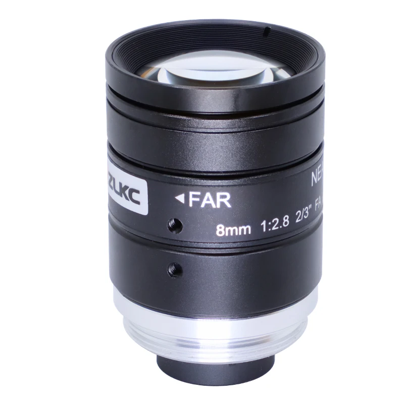 ZLKC 8mm 고정 초점 렌즈 저왜곡 C 마운트 카메라 10MP 고해상도 2/3'' CMOS F2.8 산업용 검사 카메라