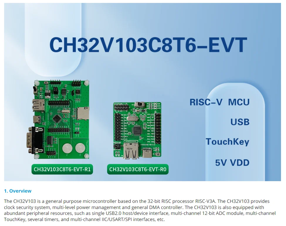 Ch32v103 Evaluierung karte ch32v103c8t6 Development Board Kit – Detail 1