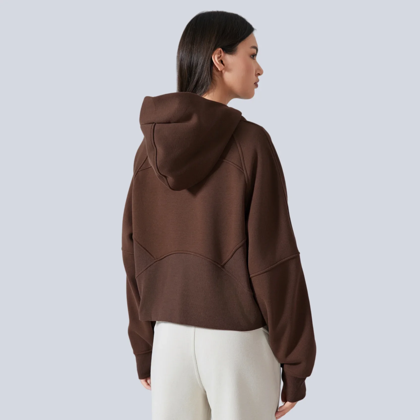 Full-Zip Hoodies Women Winter Clothes Fleece Warm Sweatshirt Sports Coat Jacket Fashion Loose Casual Yoga Top Streetwear
