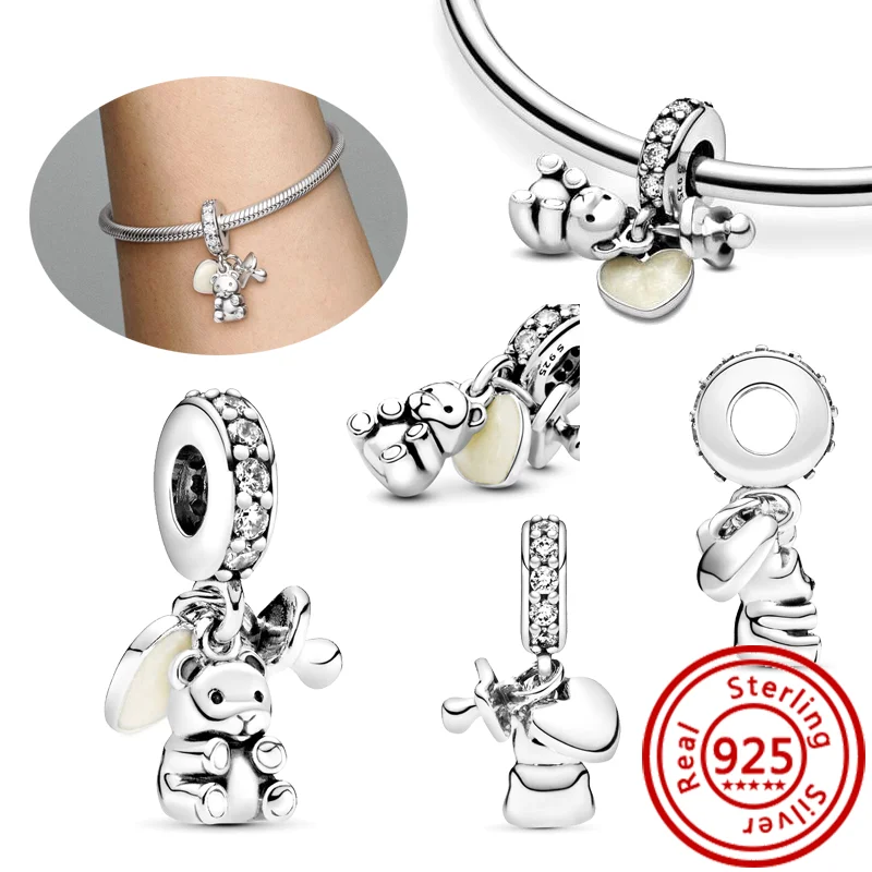 Beads Charms Charm Jewelry Sterling Silver Jewelry Charm Bead Silver Charm Bracelet Sterling Silver Beads Beads Jewelry Silver Charm Bead Sterling Silver Beads Charm Animal Charm Jewelry 925 Silver Cartoon Cute Black White Panda Bear Polar Bear Pendant Classic Beads Fit Original Pandora Charms Bracelet DIY Jewelry