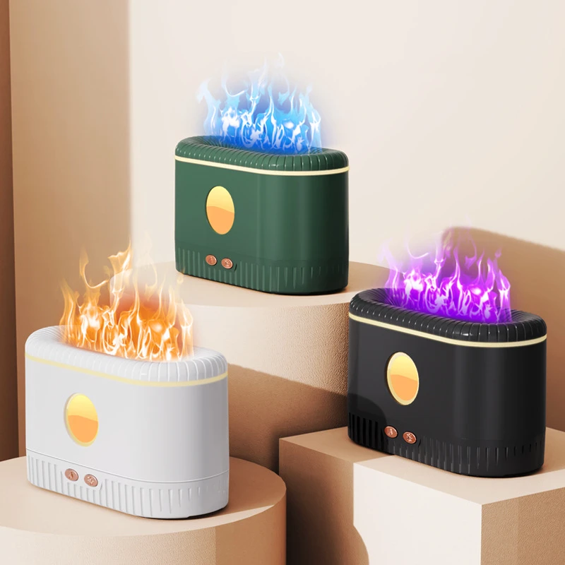 

Flame Diffuser Humidifier USB Electric Aroma Diffusers Simulation Fire RGB Light Silent Aromatherapy Essential Oil Difusor
