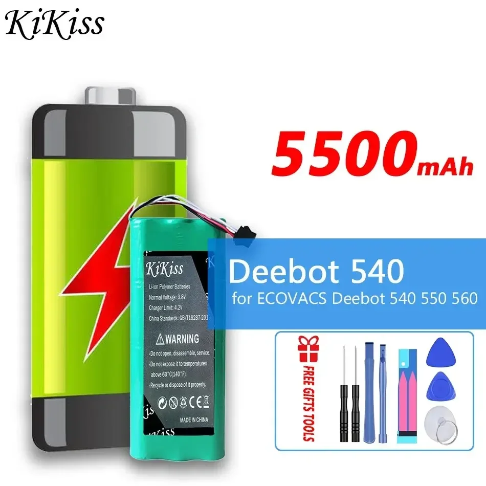 

Аккумуляторная батарея KliKiss 5500 мАч для вакуумного очистителя ECOVACS Deebot 540 550 560 570 580 D56 D58, сменная батарея