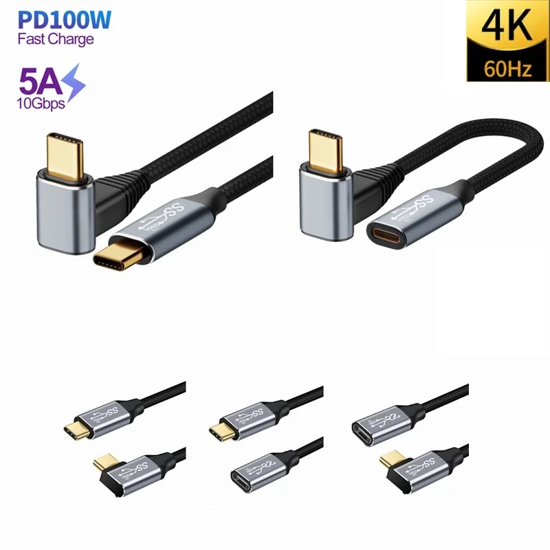 

USB C 3.1 Gen2 10Gbps Data Cable Type C to C PD 100W QC4.0 3.0 5A Fast Charging Cable For MacBook Pro 4k 60Hz Video Cable