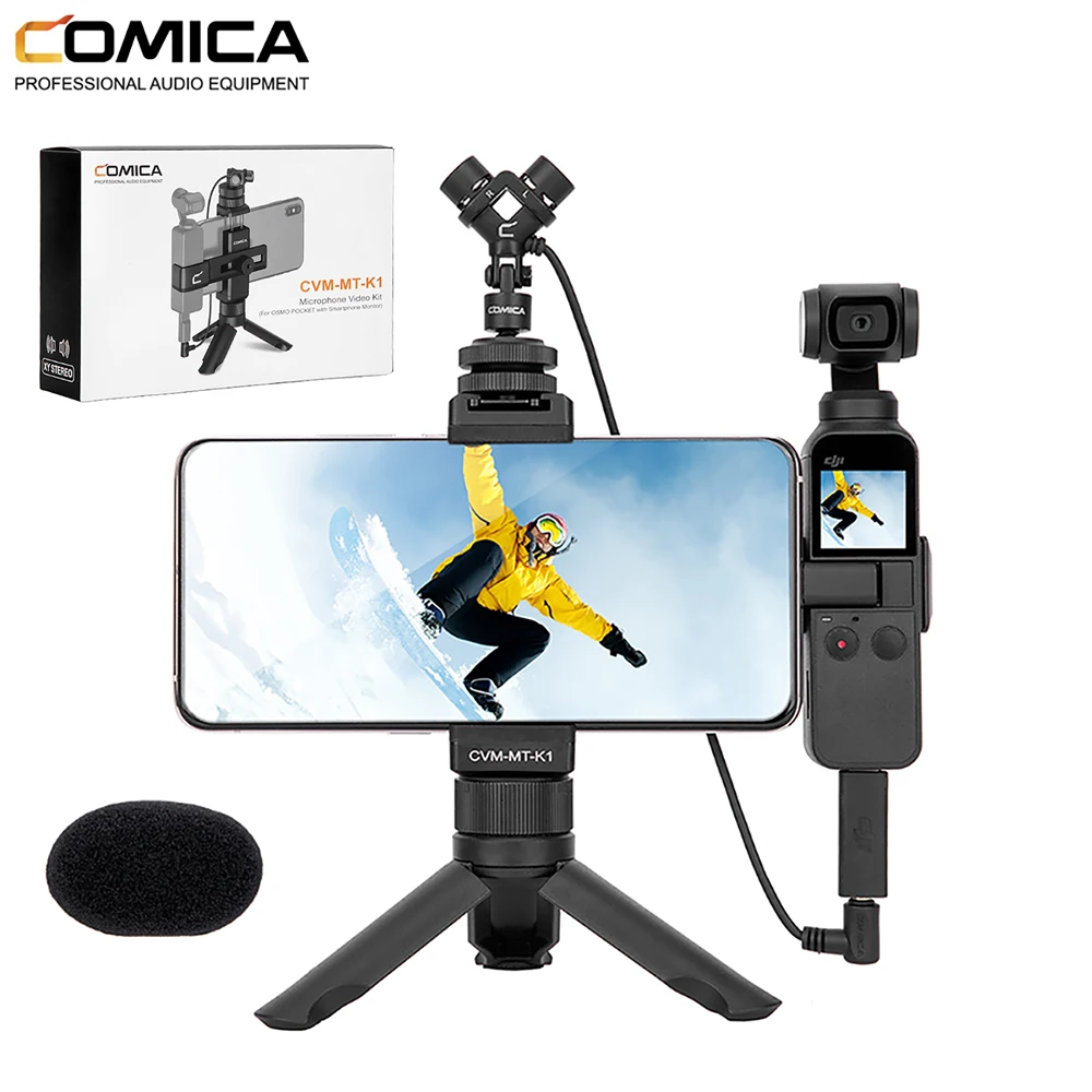 COMICA XY Cardioid CVM-MT-K1 Mini Dual-Mic Smartphone Video Kit For Osmo Pocket 180 Degree Adjustable Metal Housing Microphone