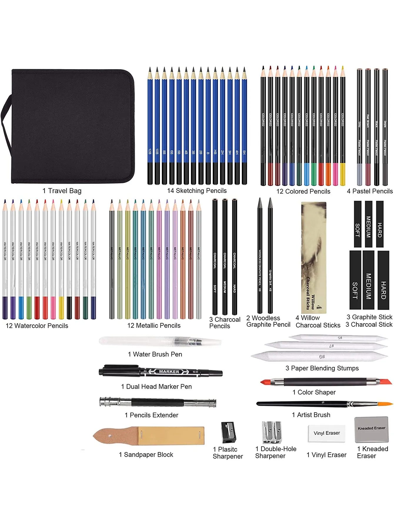 83-Piece Art Sketching Pencil Set 3