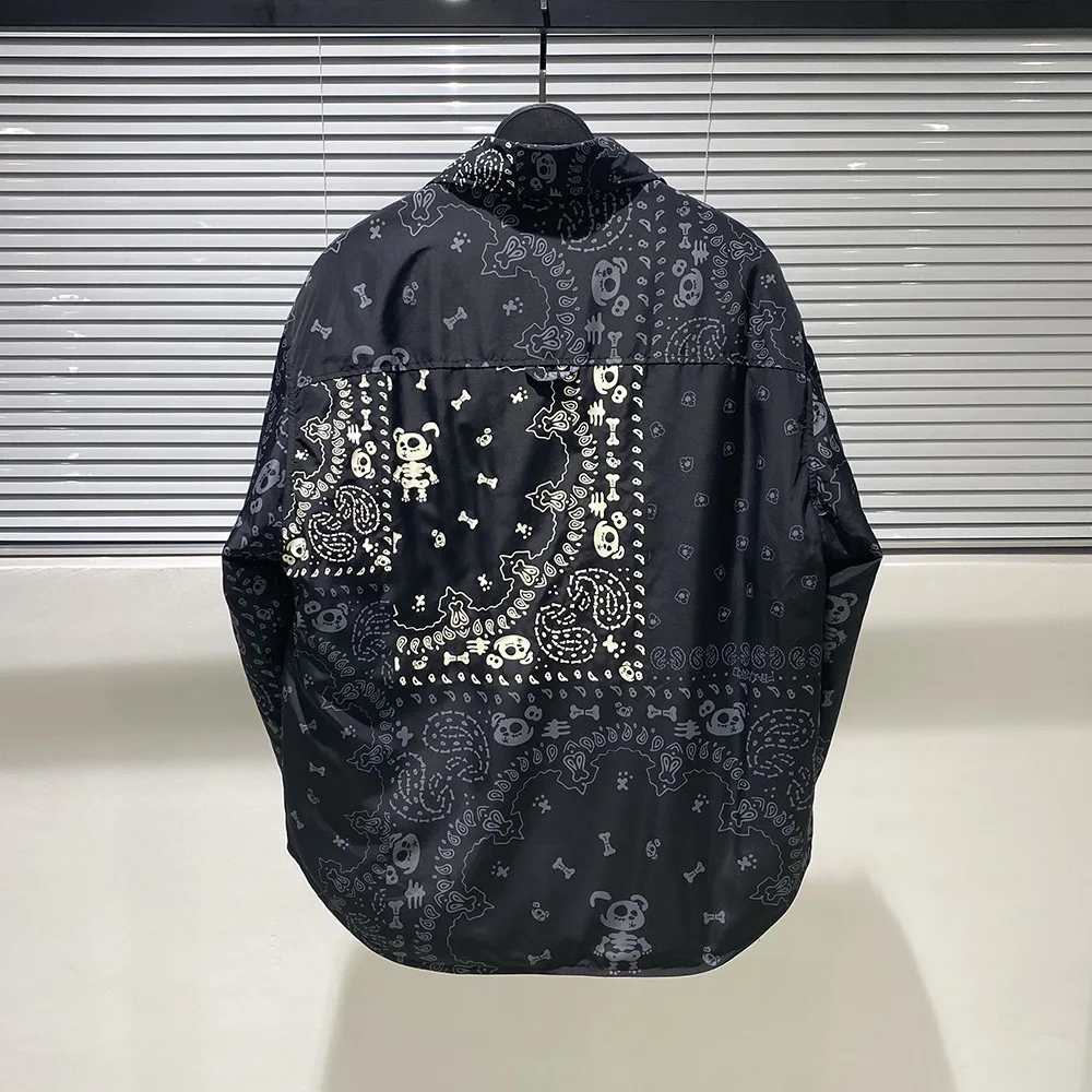 New fluorescent Luxury Men West Coast CRIPS Cashew Shirt Coats & Jackets / Down Coats Cotton Warm Winter Oversize Thin #A586