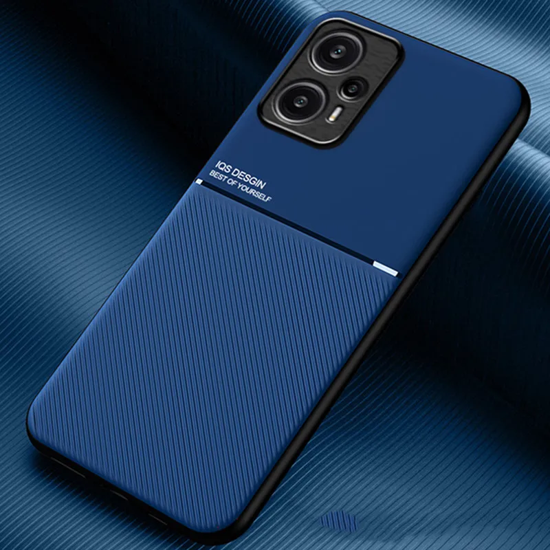 Leather Texture Magnetic Car Holder Phone Case - Enhanced Back Cover