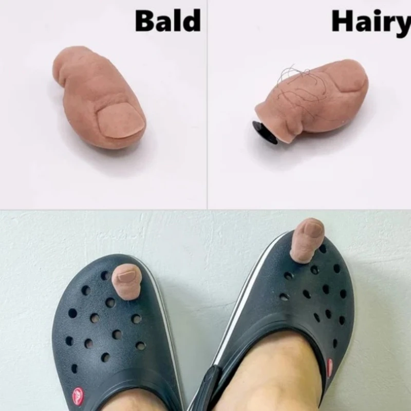1Pcs New Thumbs Up Spoof creative Hole Shoe Charm Imitation Big Toe Slipper Decoration Kids Adult Sandals Funny Pin Accessories