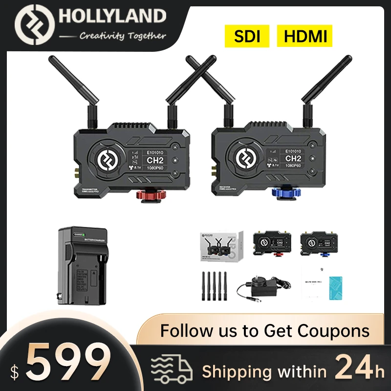 Hollyland Mars400S Pro Receptor De Transmissor De Vídeo Sem Fio, 0.1s