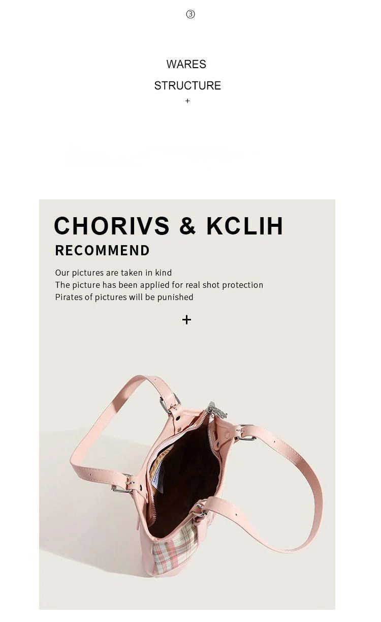 CHARHP&KEJNT2024 Checkered New Commuter Versatile Underarm Tote Contrast Shoulder Bag_voghion.com