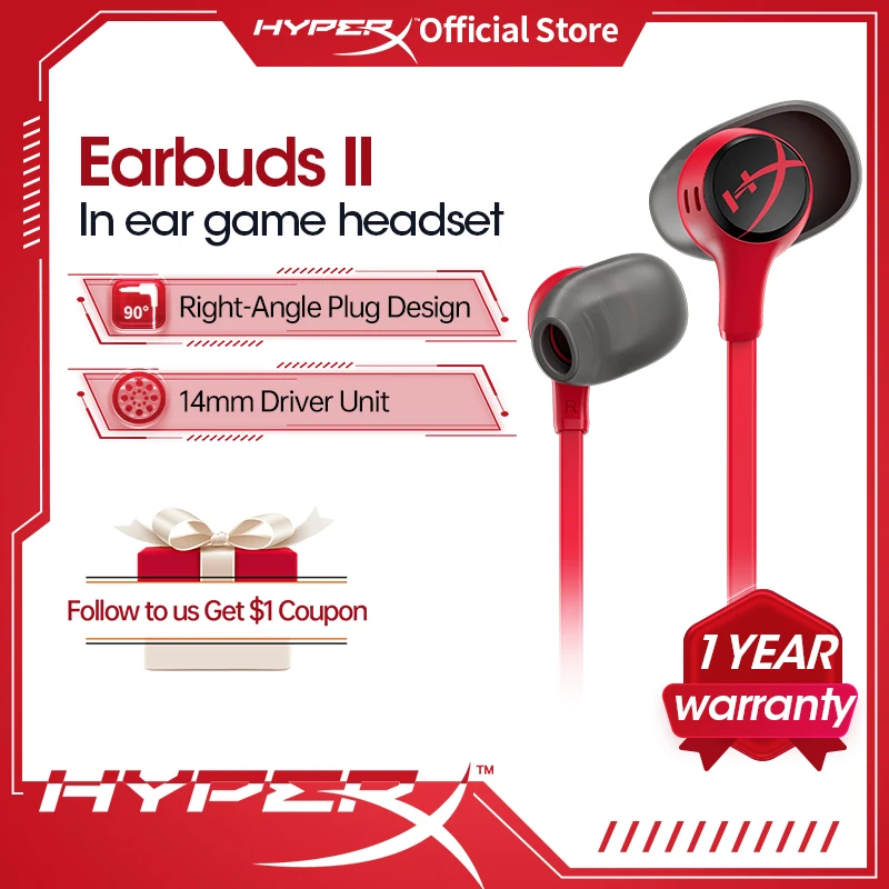 Original HyperX Cloud Earbuds II 2 Gaming Earbuds with Mic Immersive ...