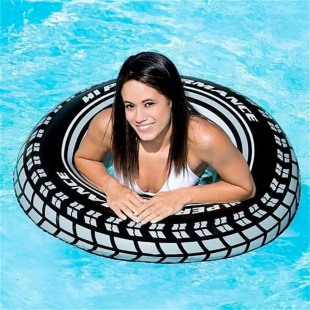 Inflatable Pool Float Inflatable Swimming Ring Swimming Pool Floats Adults Swimming Ring Tyre Shaped Strong Buoyancy Inflatable Soft Summer Pool Floating Water Play Toy Summer Outdoor Supplies