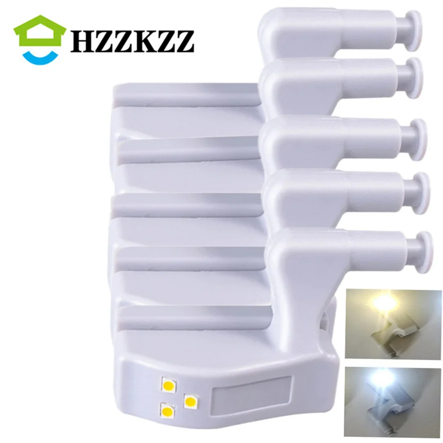 LED Inner Hinge Lamp 5/PCS Under Cabinet Lights Universal Wardrobe Cupboard Sensor Lights for Bedroom Kitchen Closet Night Lamp