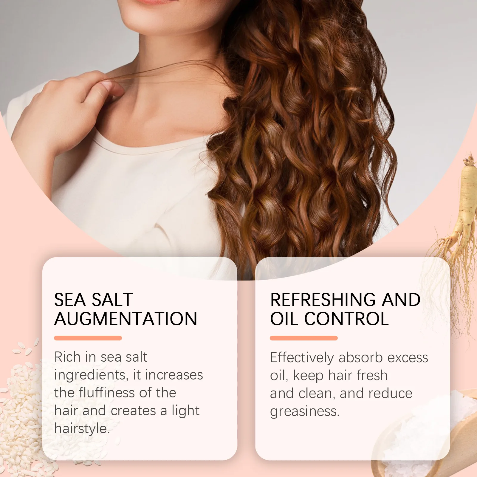 EELHOE Hair Sea Salt Styling Spray Lazy Refreshing Oil Control Fluffy Hair Leave-in Styling Dry Spray for 100ml