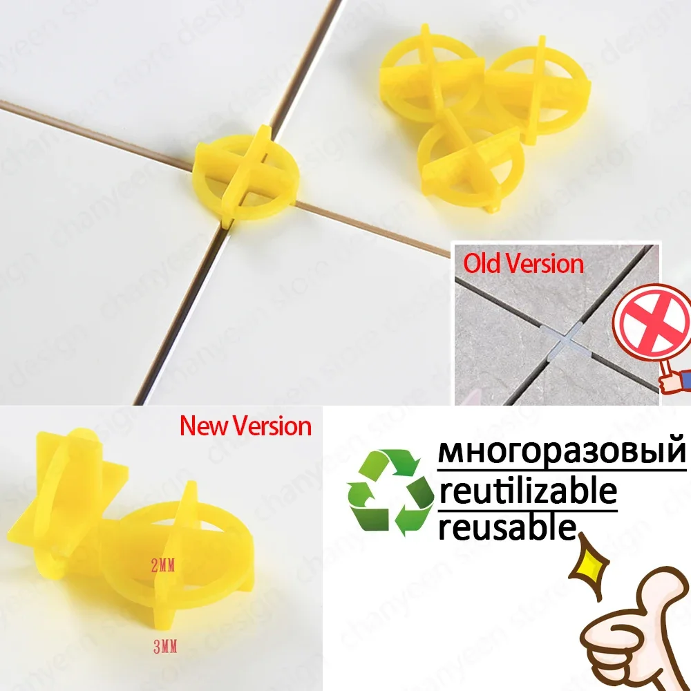Tile Spacers 50/100Pcs Double Size Clips Wedge Ceramic Leveling System for Floor Wall Tile Gap Leveling Construction Tool