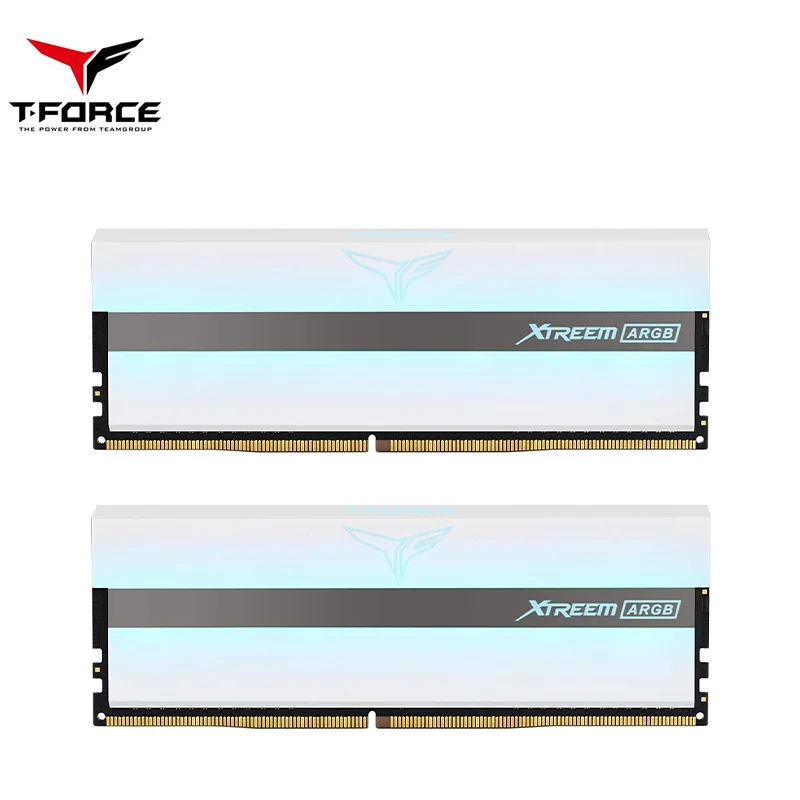 TEAMGROUP T-Force Xtreem 데스크탑 게이밍 메모리 램, ARGB 3600MHz, 4000MHz, 16GB, 2x8GB, 2X16GB, PC4 듀얼 채널 DDR4 DRAM, 흰색