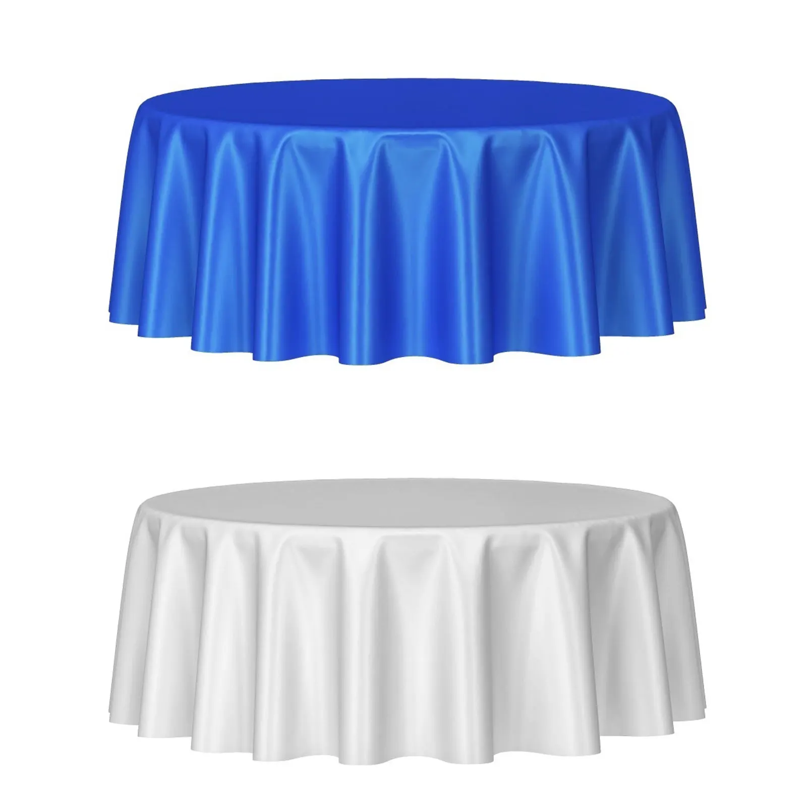 Round Table Cloth Satin Tablecloth Overlays Wedding Christmas Baby Shower Birthday Banquet Decor Home Dining Table Cover 4