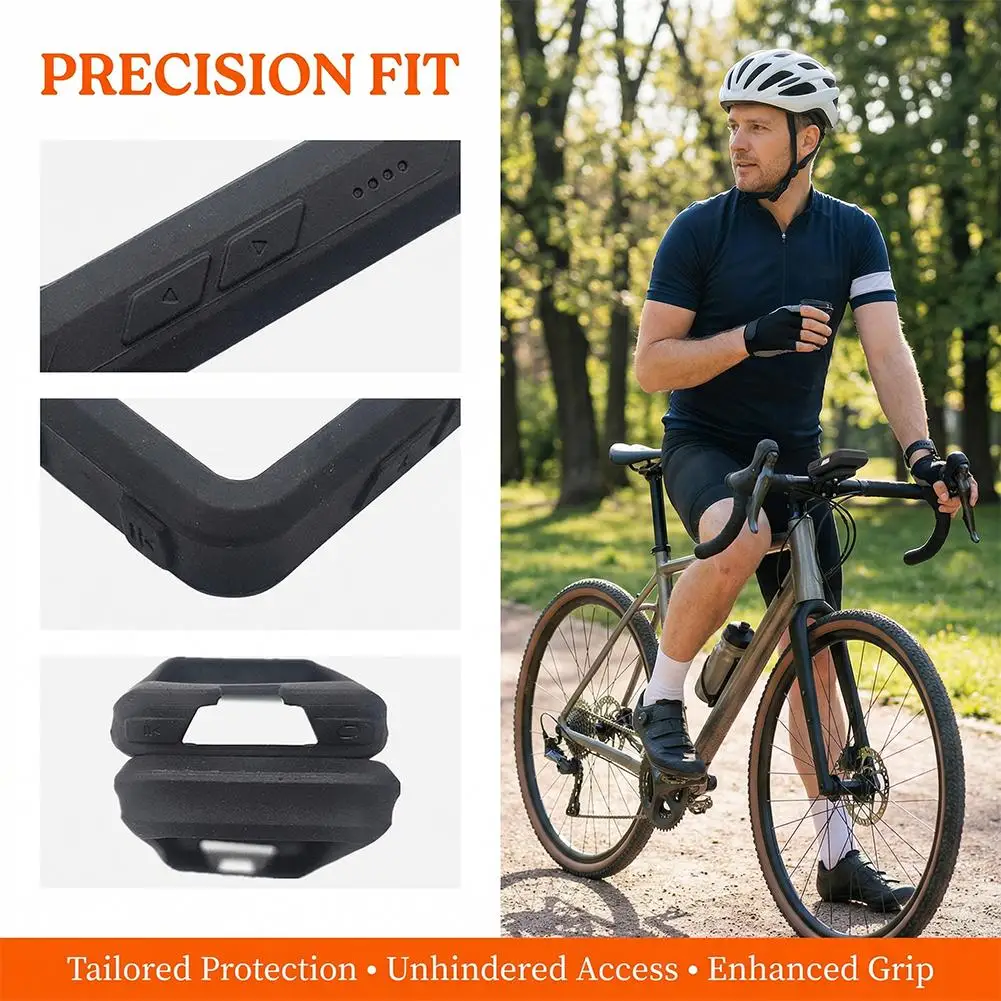 Silicone Soft Edge GPS Bike Computer Protective Case with Screen Protector Film