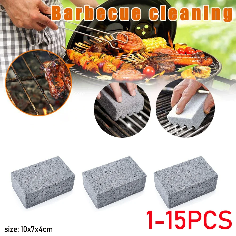 1-15pc BBQ Grill Cleaning Brush Brick Block Barbecue Cleaning Stone Pumice Brick for Barbecue Rack Outdoor Kitchen BBQ Tools