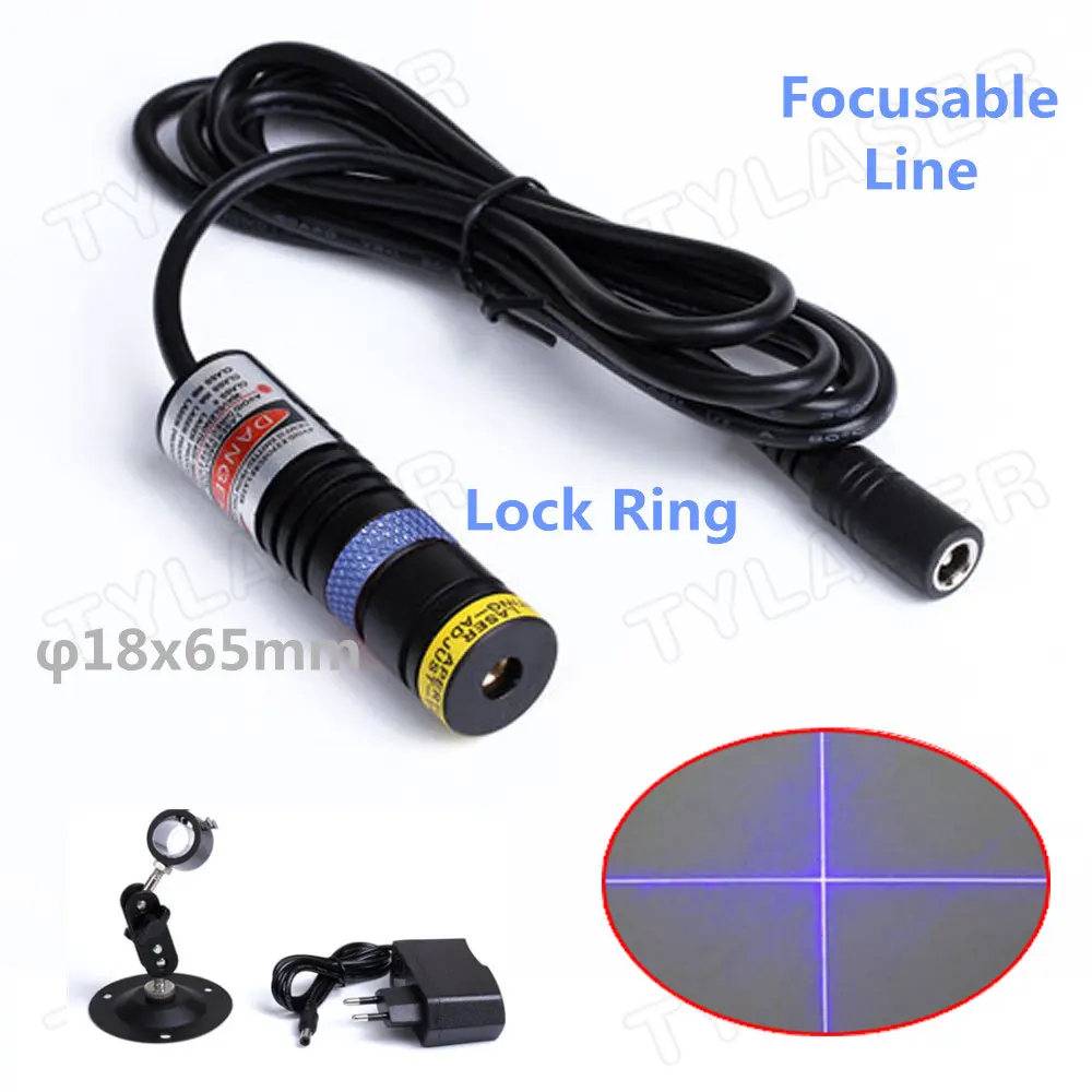 Cross Line D18X65 Focusable 450nm Blue Laser 10mw 30mW 50mW 80mW Laser Module for Cutting Positioning Free with Standard Bracket 18x65mm focusable 450nm 10mw 30mw 50mw 80mw pure blue laser diode module dot line cross head