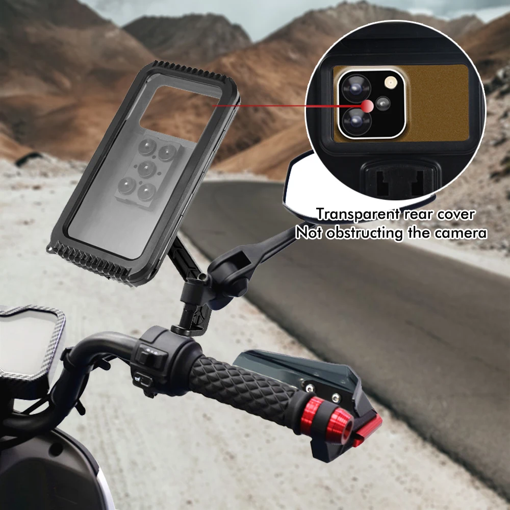 All-Weather Transparent Phone Holder with Dual Touch Screens