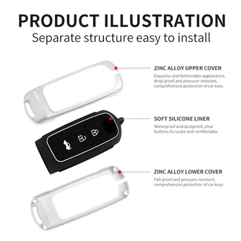 Custodia per chiave a distanza per auto in metallo Shell Fob per Mazda 2 3 5 6 BL BM GJ Atenza Axela Demio CX-3 CX3 CX-5 CX5 CX7 CX-9 CX8 Keyless - Custodia per chiave a distanza per auto in metallo Shell Fob per Mazda 2 3