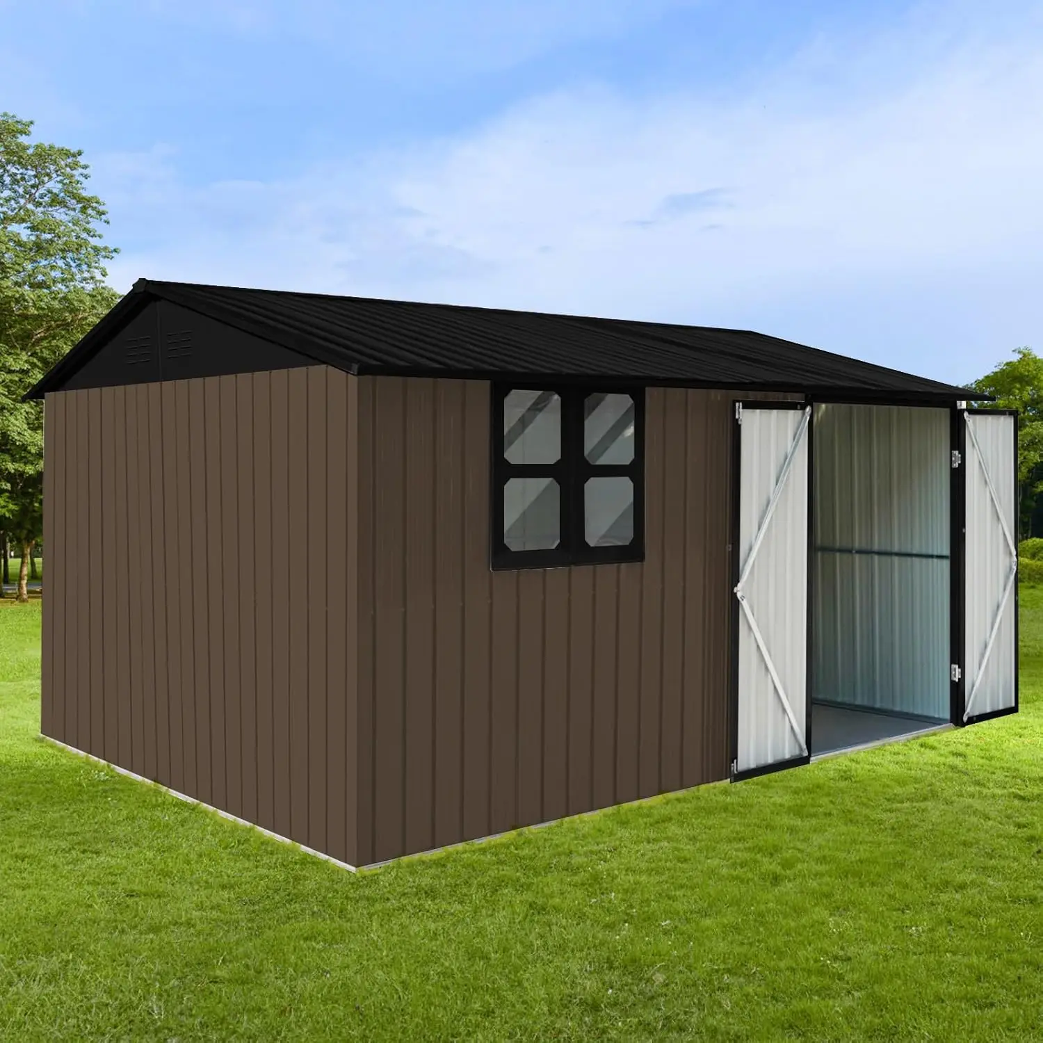 Description Picture 2 of itemStorage Shed, 10'x8' Metal Outdoor Storage Sheds & Outdoor Storage Clearance 8x10 for Backyard and Patio, Metal Shed for Tool