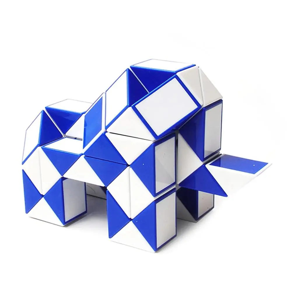 Plastic Magic Ruler 24 Wedges Magic Snake Cube Twist Puzzles for Kids Brain Teaser Foldable Educational Toy 21.5x1.3x1cm