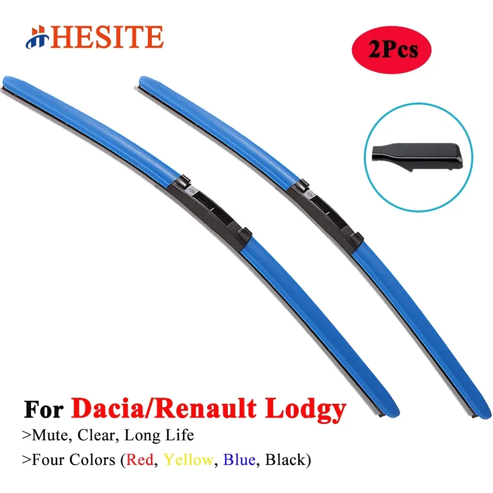 

HESITE Colorful Hybrid Wiper Blades For Dacia Lodgy Vehicl 2012 2013 2014 2015 Front Windscreen Wipers Red Blue Fit LHD And RHD