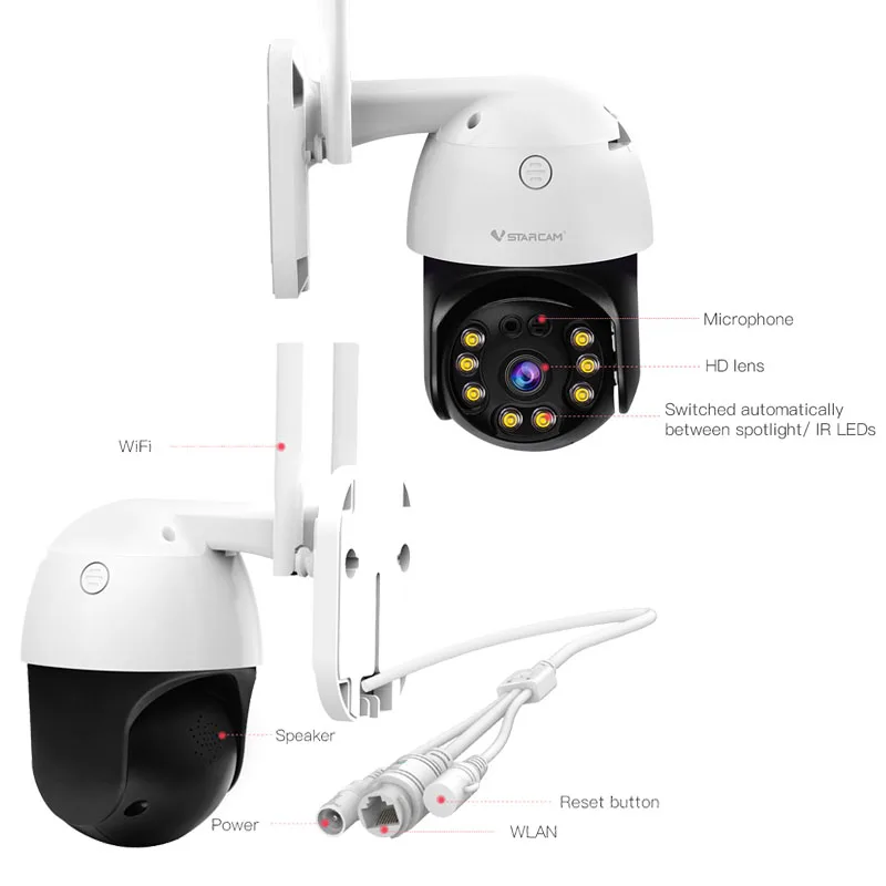 2023 Vstarcam 돔 와이파이 카메라, 양방향 오디오, 사람 자동 추적, 컬러 나이트 비전, 자동 모션 추적, IP 카메라 알람, 3MP