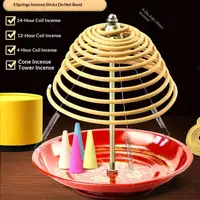 Incense Burner Stainless Steel Ash Catcher Coil Red Anti Extinguishing Plate Ring Rack Home Decor for Meditation Aromatherapy