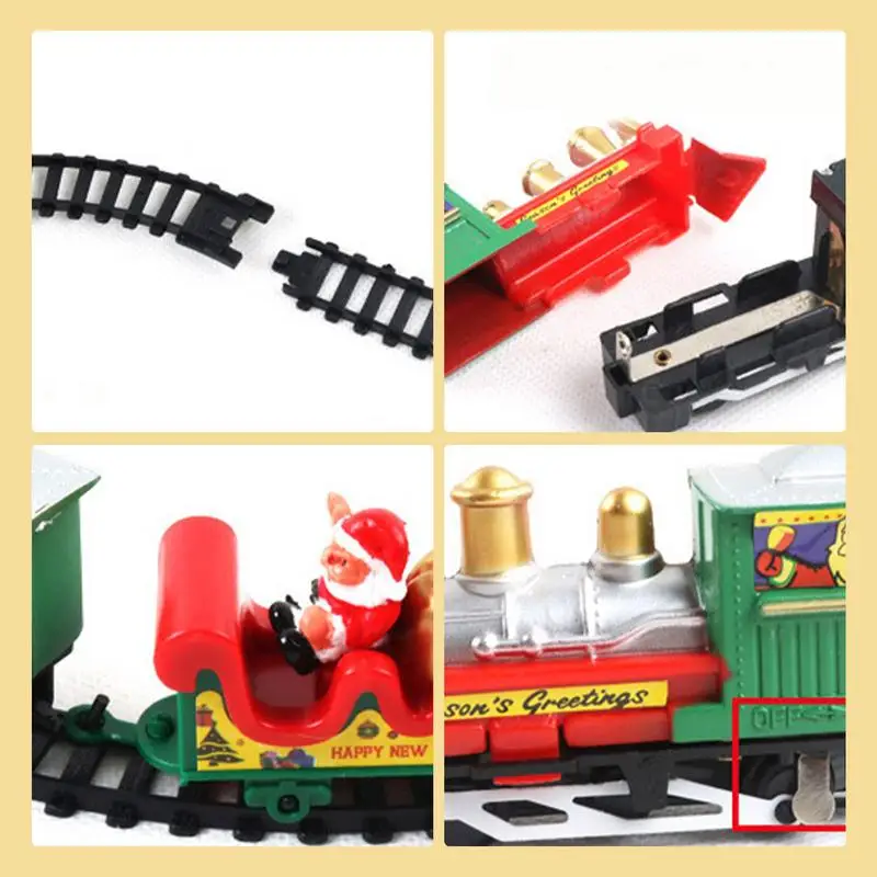 Electric Train Set Electric Christmas Train Set Exquisite Railway Track DIY Toys Xmas Track Puzzle Gift Toys For Kids Birthday Christmas Party Gift