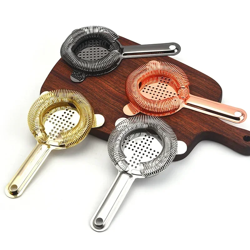 New Cocktail Strainer Stainless Steel Cross-Shaped Bar Strainer with Spring Bar Tool Drink Bartender Tools for Home