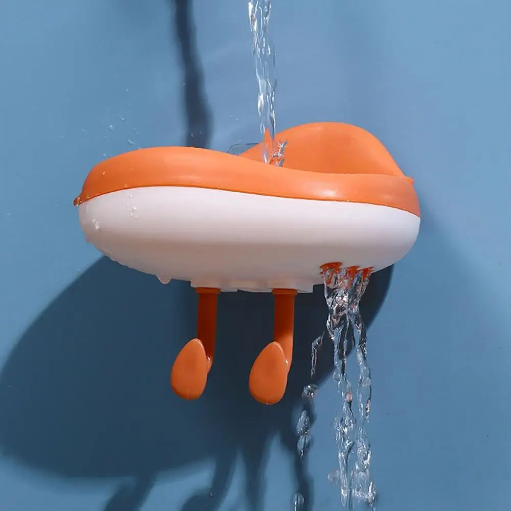 

Cute Punch-free PP Material Wall-mounted Strong Bearing Drying Rack Bathroom Organizer Bathroom Storage Drain Soap Box