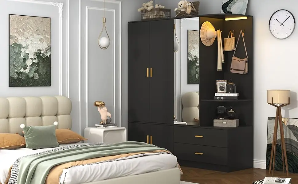 black armoire wardrobe closet