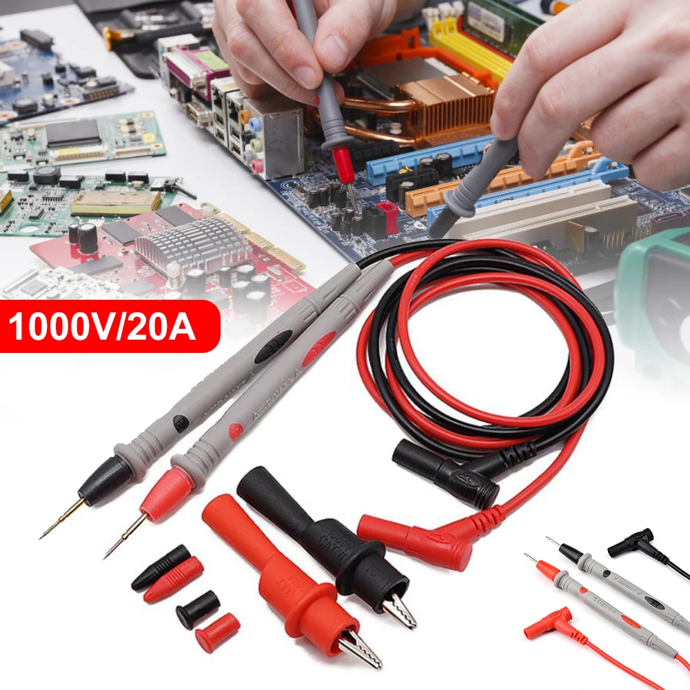 1 Pair Multimeter Test Leads Durable High Precision Digital Multimeter Probes Set Electronic Work Tools 1000V 20A 