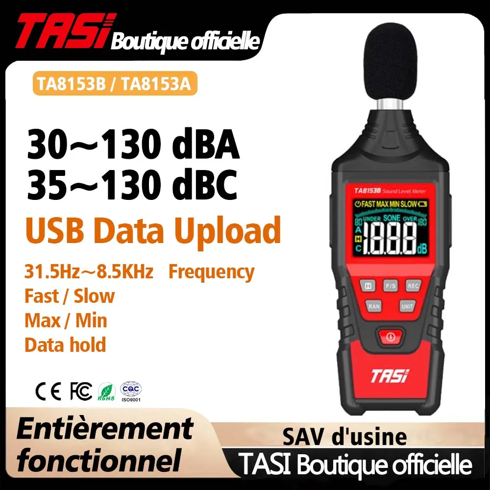 HT622 Sonomètre Numérique Enregistreur De Niveau Sonore 30 ~ 130dbA DB  Numérique Mètre Instrument De Mesure Du Bruit - Temu France