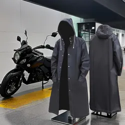 Sleek Unisex Waterproof Hooded Raincoat - XXXL (Black)