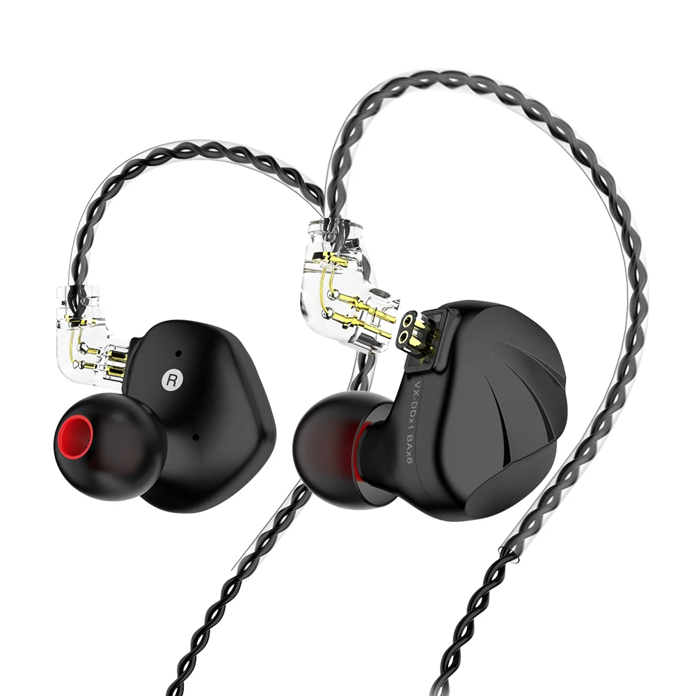 

TRN VX 1DD 6BA Metal Headset Hybrid Units In Ear Earphones Monitor HIFI Earbuds Noise Cancelling Earphones TRN V90S ZAS ZAX ZSX