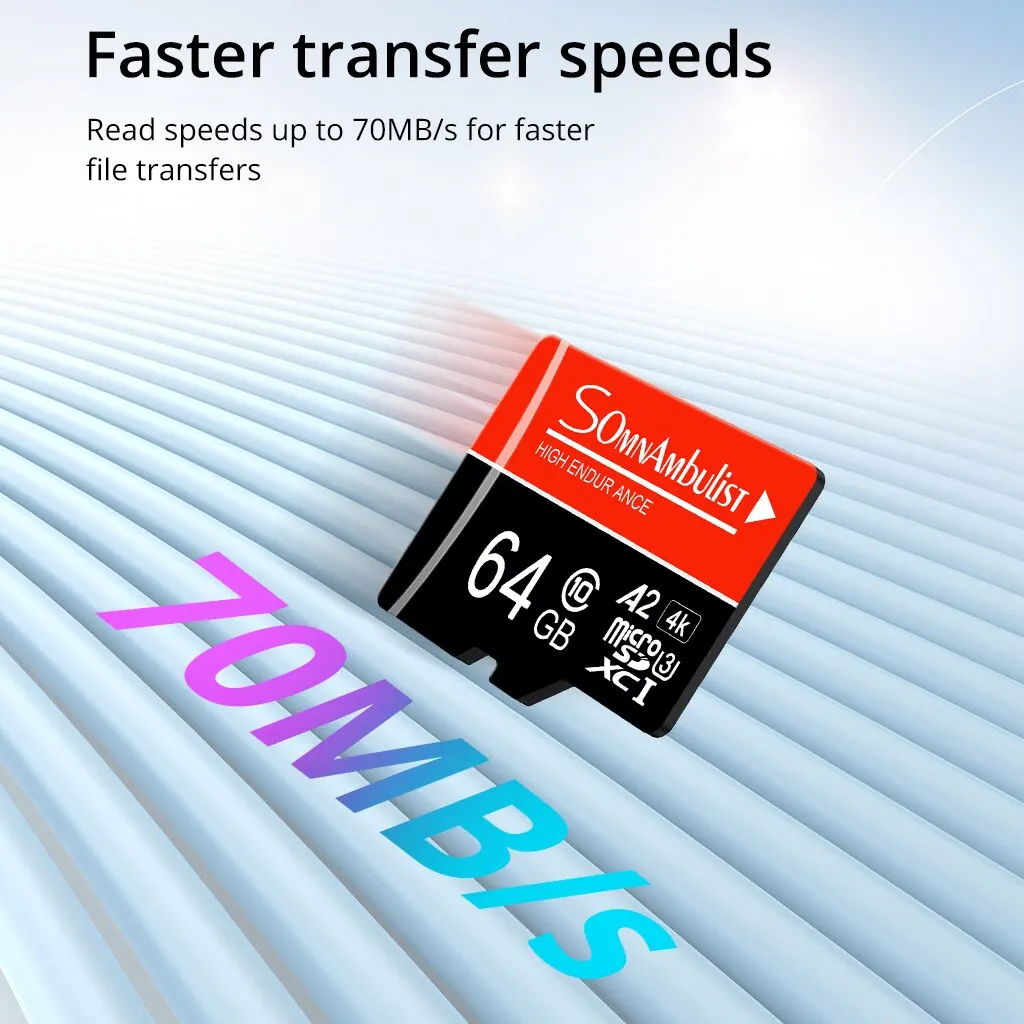 SomnAmbulist ޸ ī, ũ SD ī,   , 64GB, ũ SDHC Class10 A2 U3,  64GB TF ī
