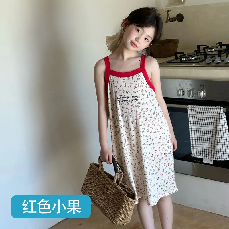 Kids Girls 100% Cotton Nightgown Cartoon Nightdress Girl Sleepwear Nightie Summer Short Sleeves Nightwear Children Clothes 3