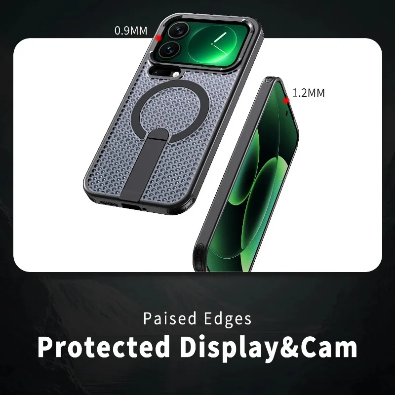 Luxury Honeycomb Cooling Stand Holder Magnetic Case - Hard Armor Protective Cover