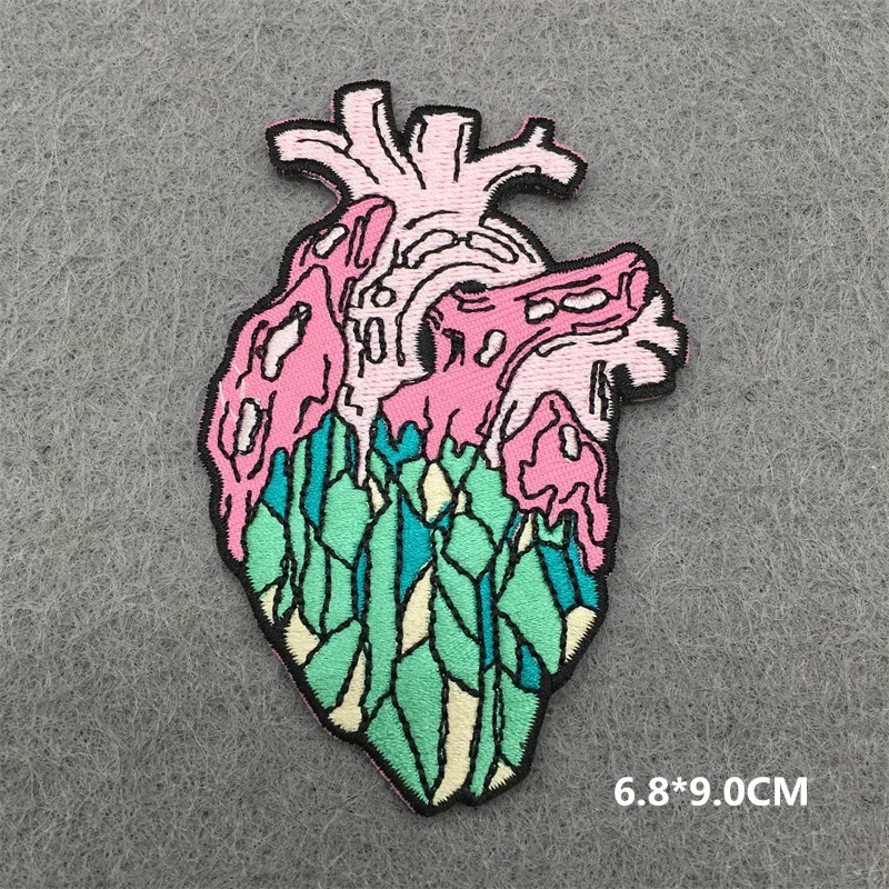 Vibrant Pink Punk Cartoon Embroidered Iron-on Patches