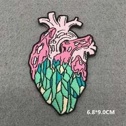 Vibrant Pink Punk Cartoon Embroidered Iron - on Patches (Antique silver)